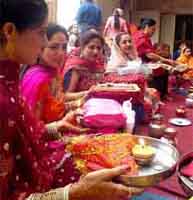 Women Celebrating Karwa Chauth